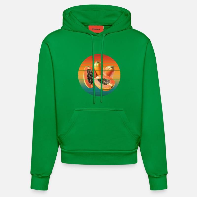 Fruit de papaye - Sweat à capuche bio ajusté fabriqué en UE - City Green