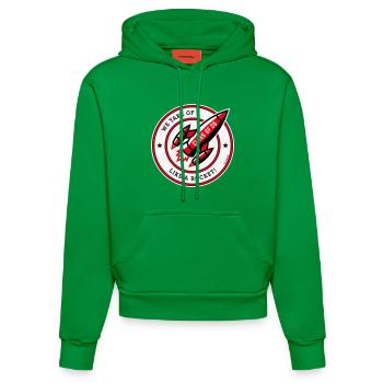 Promotion de 26 – Nous décollons comme une fusée ! (Rouge de) - Sweat à capuche bio ajusté fabriqué en UE - City Green - Devant