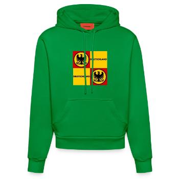 Deutschland Quadrat Wappen - Organic Fitted Hoodie Made in EU - City Green - Vorne