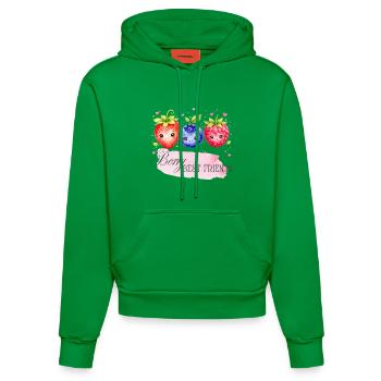 Berry Best Friends Trio - Organic Fitted Hoodie Made in EU - City Green - Front