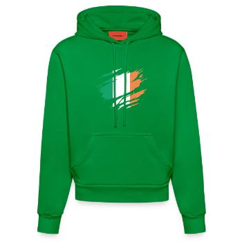 Irlande Drapeau Irlandais Irlandaise - Sweat à capuche bio ajusté fabriqué en UE - City Green - Devant