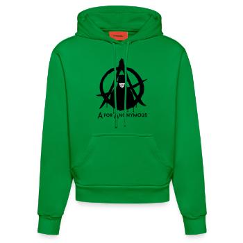 A for Anonymous 2c - Organic Fitted Hoodie Made in EU - City Green - Vorne