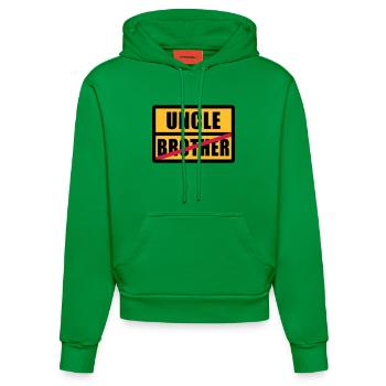 Brother - Uncle - Organic Fitted Hoodie Made in EU - City Green - Front