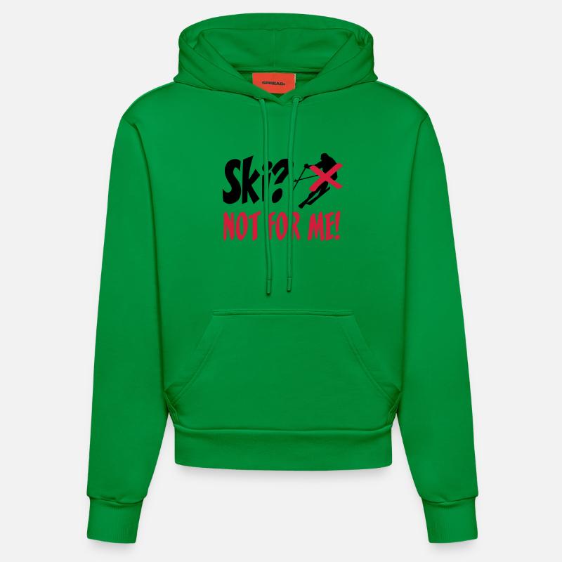 I hate Ski - Sweat à capuche bio ajusté fabriqué en UE - City Green