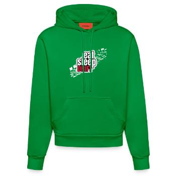 Eat Sleep Drift - Organic Fitted Hoodie Made in EU - City Green - Front