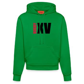Rugby - Organic Fitted Hoodie Made in EU - City Green - Front