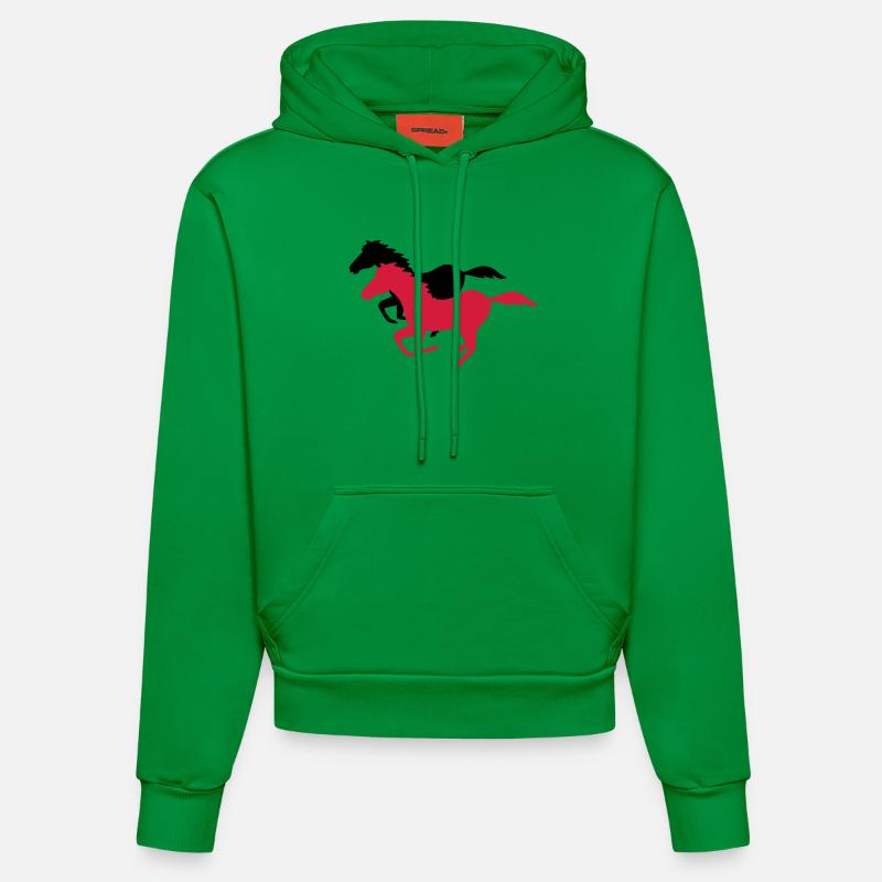 cheval - Sweat à capuche bio ajusté fabriqué en UE - City Green