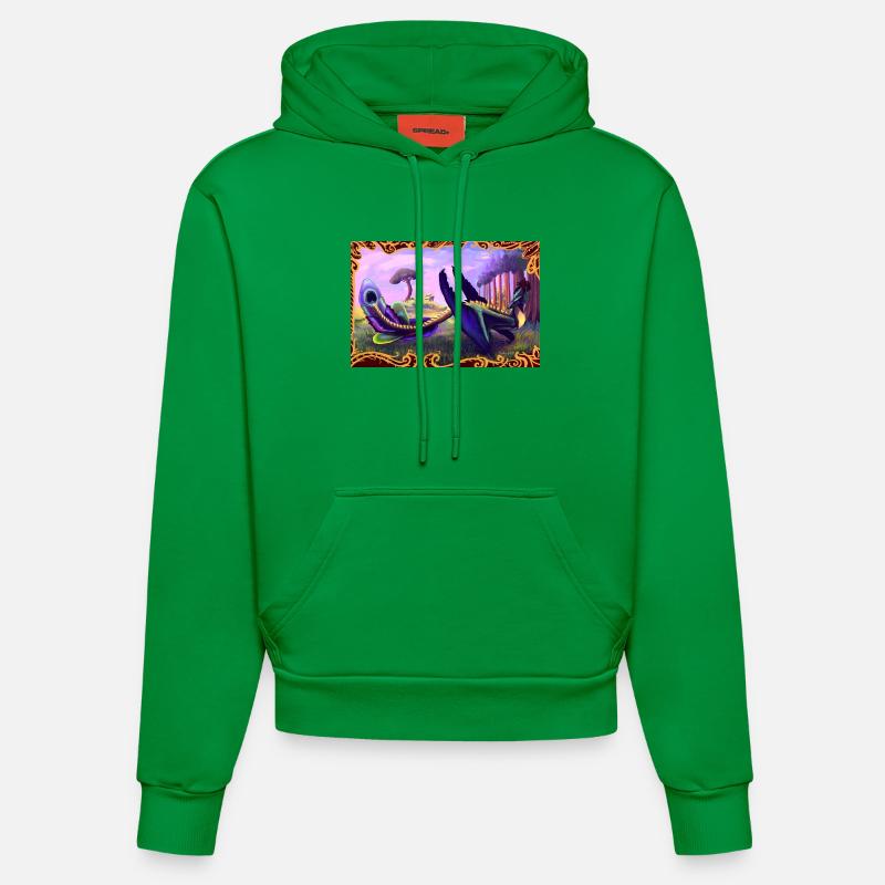 Dinosaure - Sweat à capuche bio ajusté fabriqué en UE - City Green