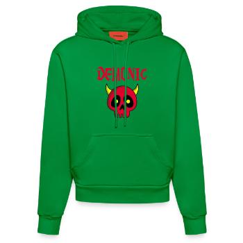 Manga Dämonenschädel - Organic Fitted Hoodie Made in EU - City Green - Vorne