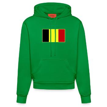 Anpassbare dreifarbige Flagge - Organic Fitted Hoodie Made in EU - City Green - Vorne