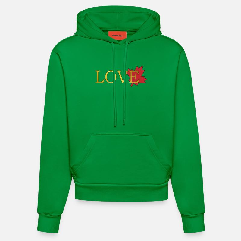 Amour Feuille d'érable du canada - Sweat à capuche bio ajusté fabriqué en UE - City Green