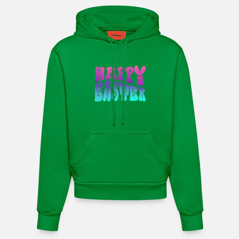 Lettrage de Pâques - Sweat à capuche bio ajusté fabriqué en UE - City Green