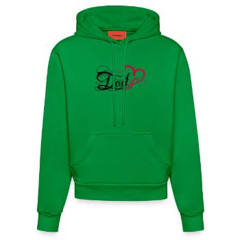 Dad Papa Vatertag Tattoo - Organic Fitted Hoodie Made in EU - City Green - Vorne