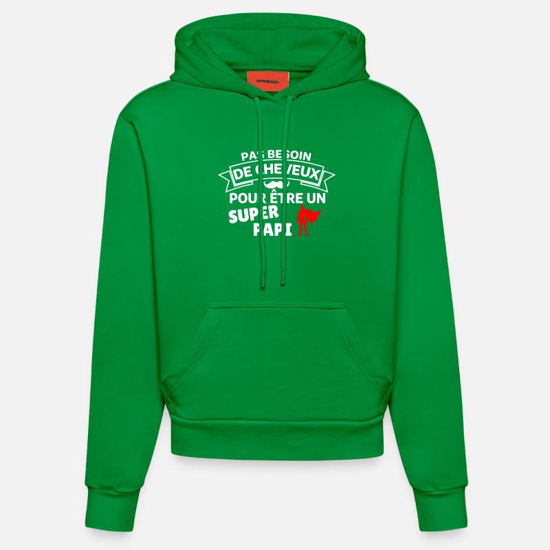Humour capillaire super héros paternité - Sweat à capuche bio ajusté fabriqué en UE - City Green