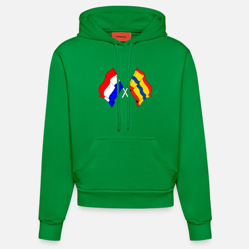 Drapeau des Pays-Bas, Overijssel croisé - Sweat à capuche bio ajusté fabriqué en UE - City Green