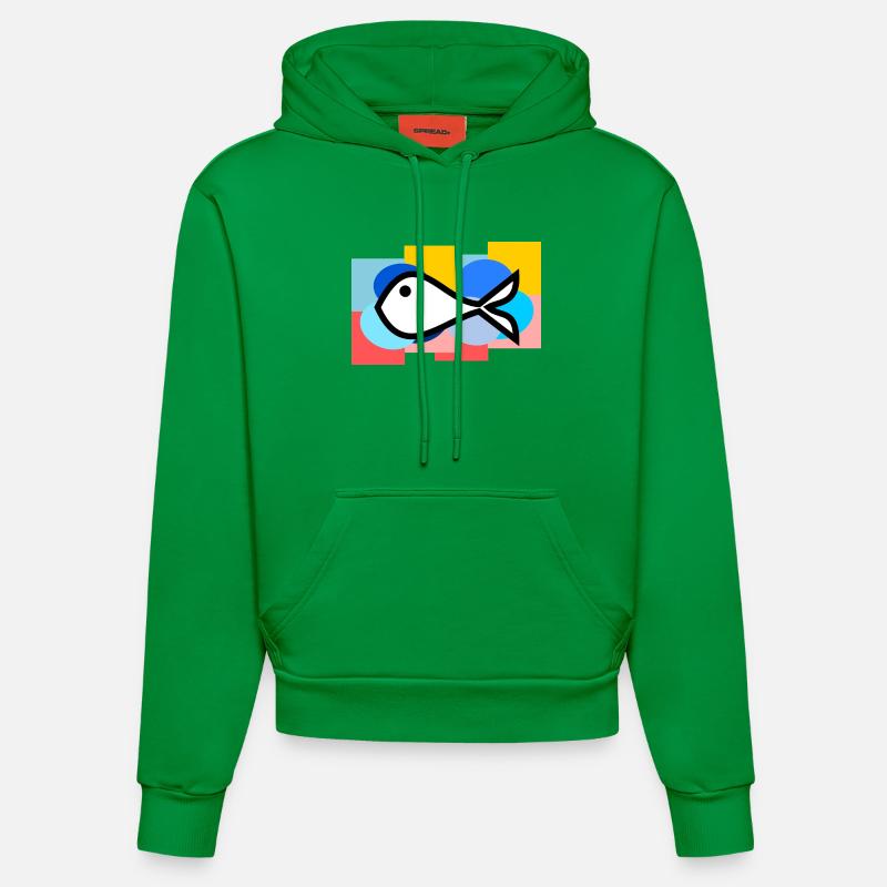 POISSON D'AVRIL. POISSON. SARDINE. ANNIVERSAIRE - Sweat à capuche bio ajusté fabriqué en UE - City Green