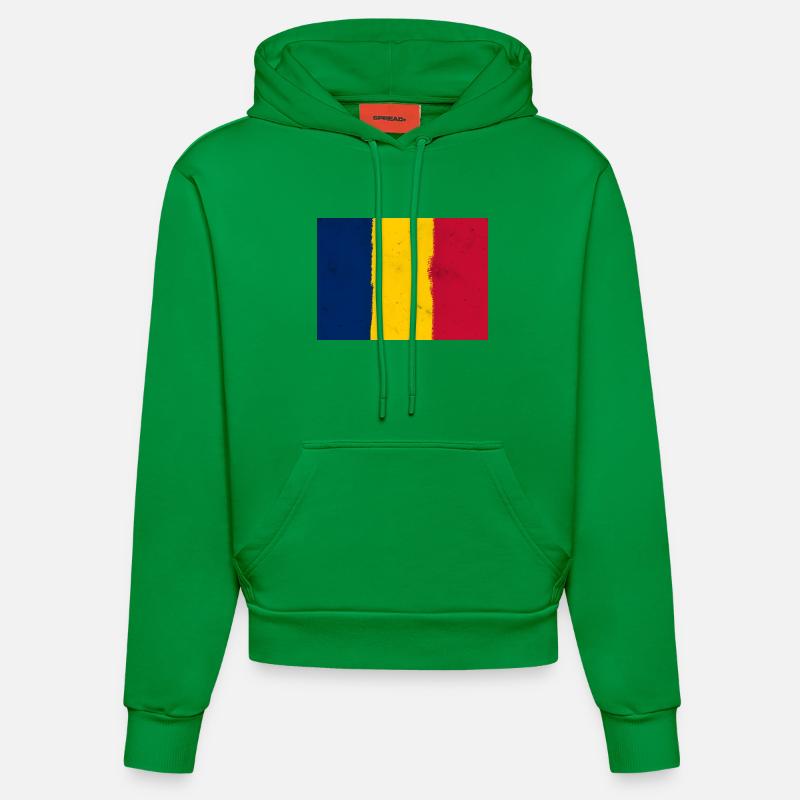 Drapeau du Tchad - Sweat à capuche bio ajusté fabriqué en UE - City Green