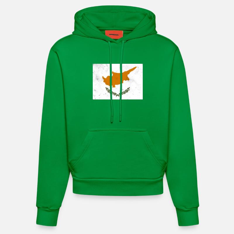 Drapeau de Chypre - Sweat à capuche bio ajusté fabriqué en UE - City Green