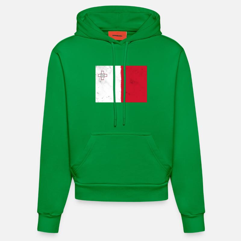Drapeau de Malte - Sweat à capuche bio ajusté fabriqué en UE - City Green