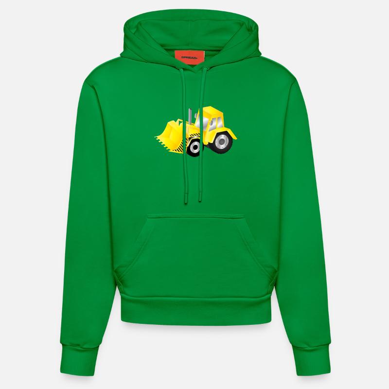 Excavatrice jaune vif avec puissance - Sweat à capuche bio ajusté fabriqué en UE - City Green