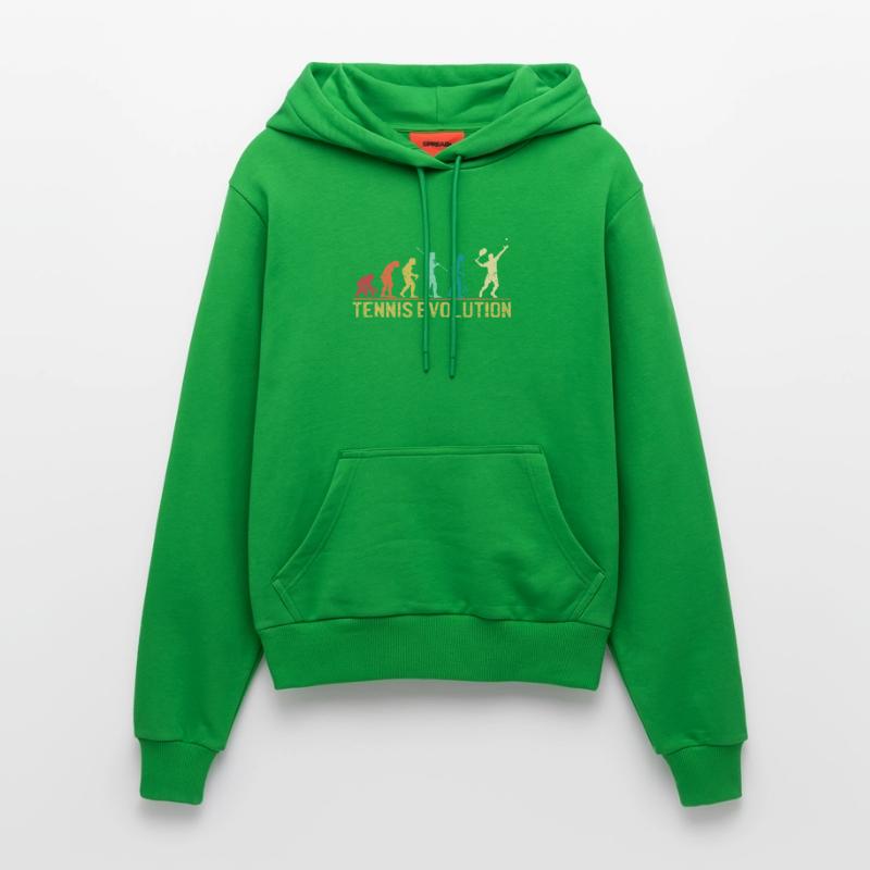 Tennis Evolution Evolution Conception graphique Sweat à capuche bio ajusté fabriqué en UE