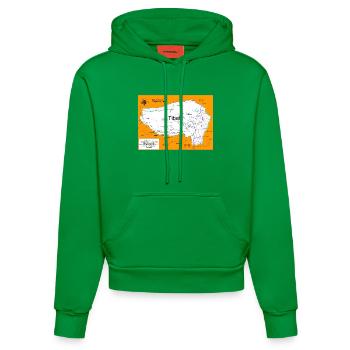 Historische Karte von Tibet 1914 - 1950 - Organic Fitted Hoodie Made in EU - City Green - Vorne