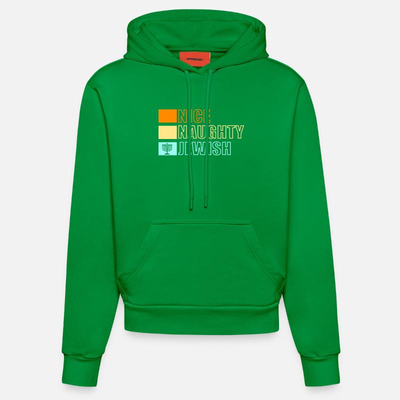 Hanoukka Hanoukka Hanoucca - Sweat à capuche bio ajusté fabriqué en UE - City Green