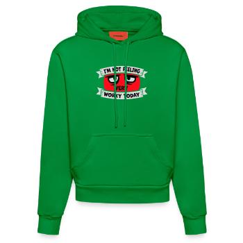 I'm Not Feeling Very Worky Today Faul Arbeit Humor - Organic Fitted Hoodie Made in EU - City Green - Front
