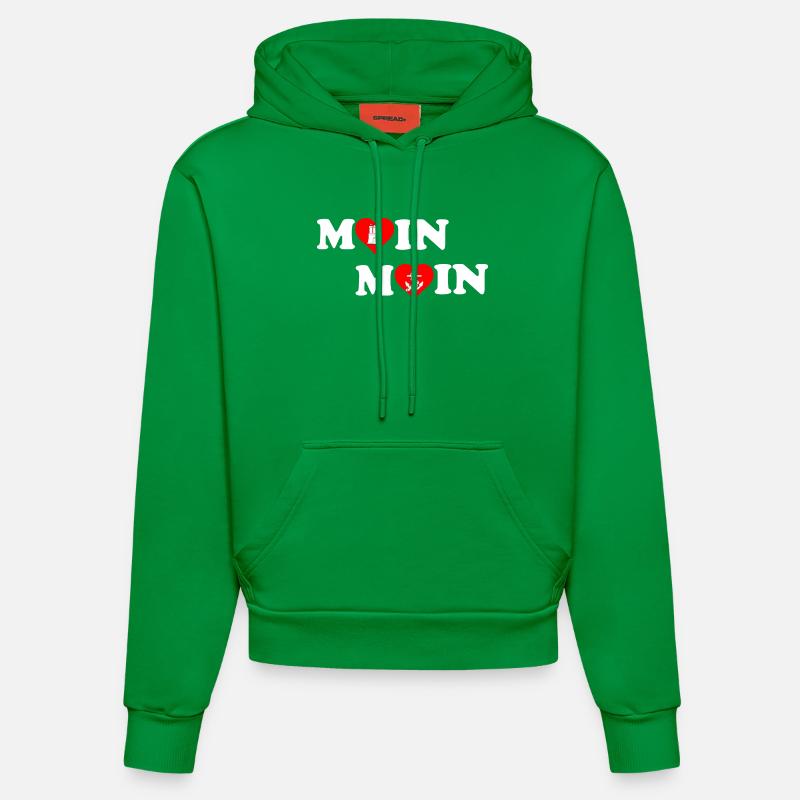Moin Moin Heart pour Hambourg - Sweat à capuche bio ajusté fabriqué en UE - City Green