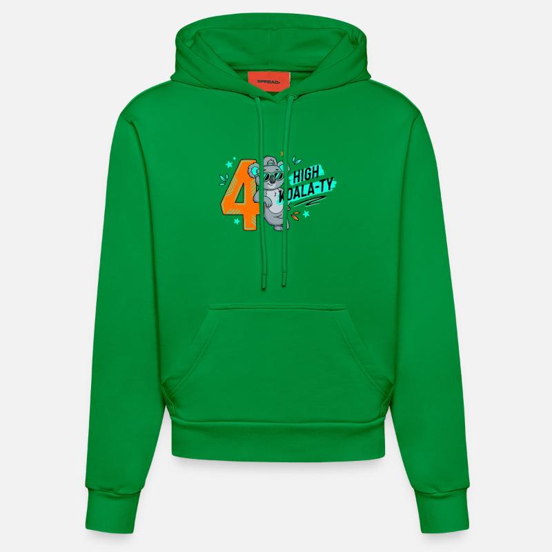 4e anniversaire de High Koala-Ty - Sweat à capuche bio ajusté fabriqué en UE - City Green