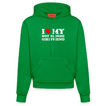 Ich liebe meine blonde Freundin - Organic Fitted Hoodie Made in EU - City Green - Vorne