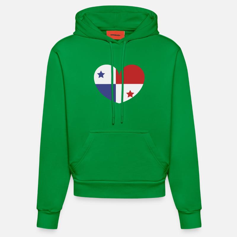 Drapeau du cœur du Panama - Sweat à capuche bio ajusté fabriqué en UE - City Green