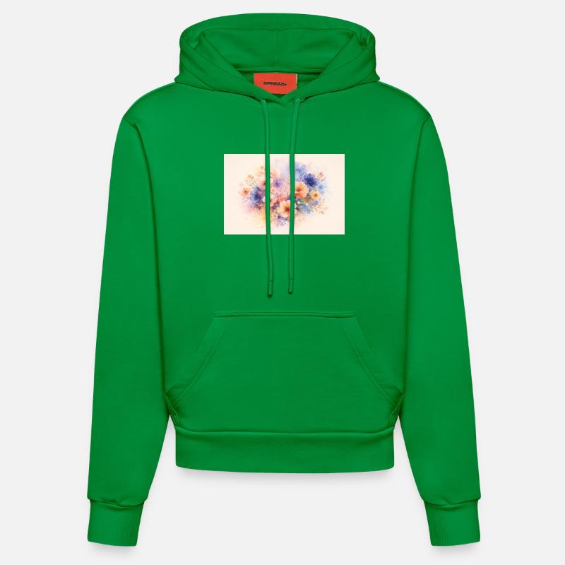 Conception à l’aquarelle - Sweat à capuche bio ajusté fabriqué en UE - City Green