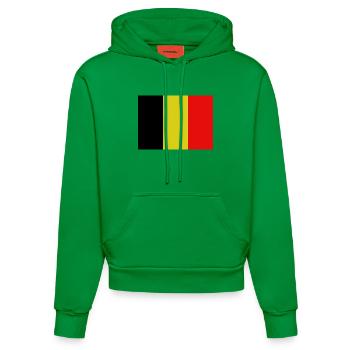 Drapeau belge - Sweat à capuche bio ajusté fabriqué en UE - City Green - Devant