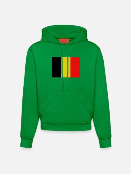 Belgian flag - Organic Fitted Hoodie Made in EU - City Green