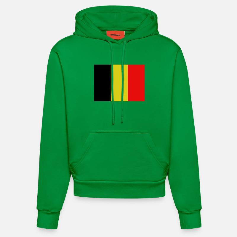 Drapeau belge - Sweat à capuche bio ajusté fabriqué en UE - City Green