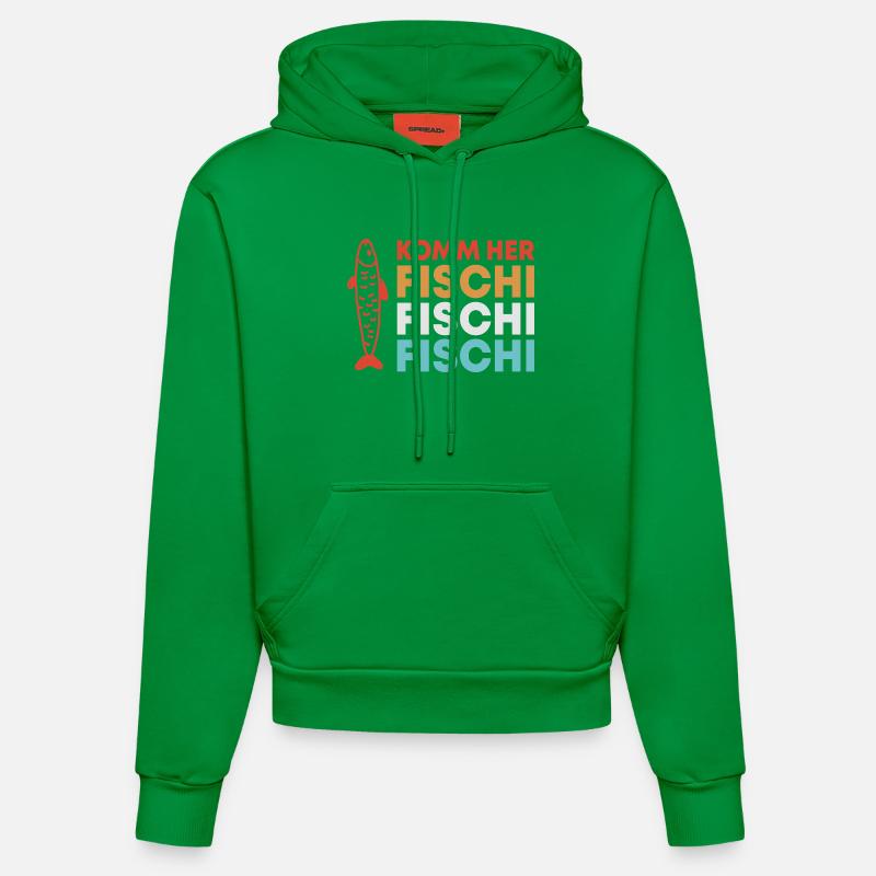 Diction de pêche à la pêche - Sweat à capuche bio ajusté fabriqué en UE - City Green