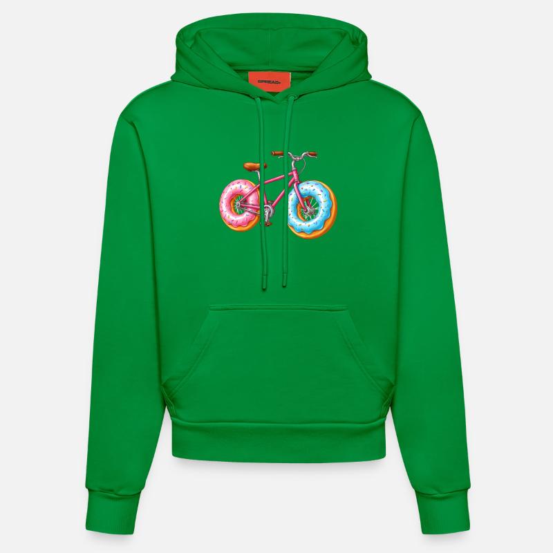 Vélo Donut – Conception de Vélo Mignon - Sweat à capuche bio ajusté fabriqué en UE - City Green