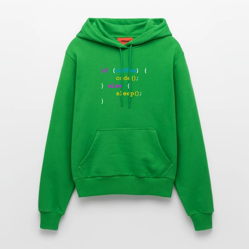 No Coffee No Code Programmer Computer Scientist Organic Fitted Hoodie Made in EU