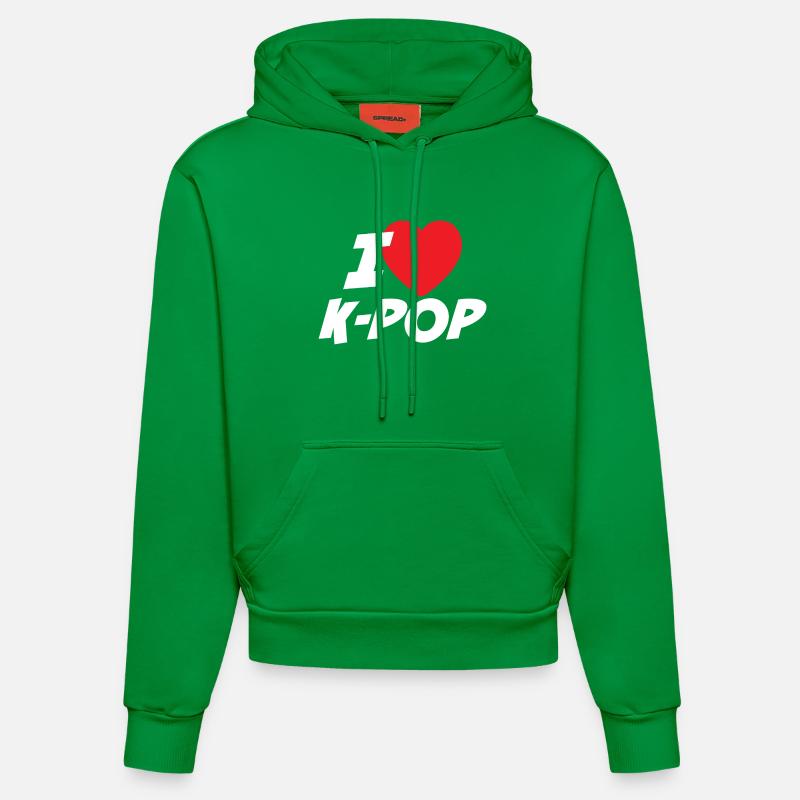 J’adore la K-pop - Sweat à capuche bio ajusté fabriqué en UE - City Green