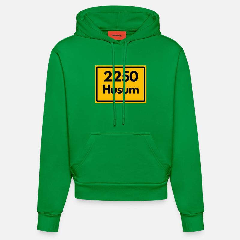 OLD POSTCODE POSTCODE RETRO 2250 HUSUM – NORDSEE - Organic Fitted Hoodie Made in EU - City Green
