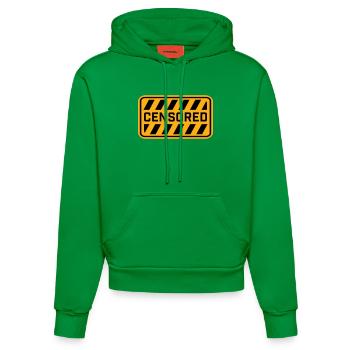 Censored Funny Statement Freedom Logo - Organic Fitted Hoodie Made in EU - City Green - Front