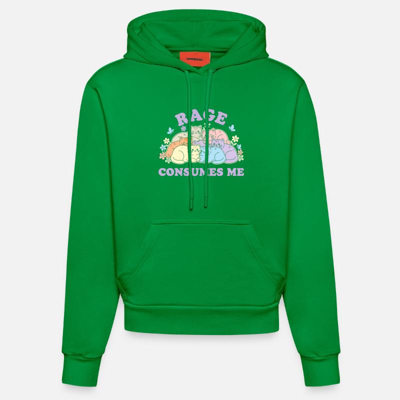 Nuage câlin des chats pastel - Sweat à capuche bio ajusté fabriqué en UE - City Green