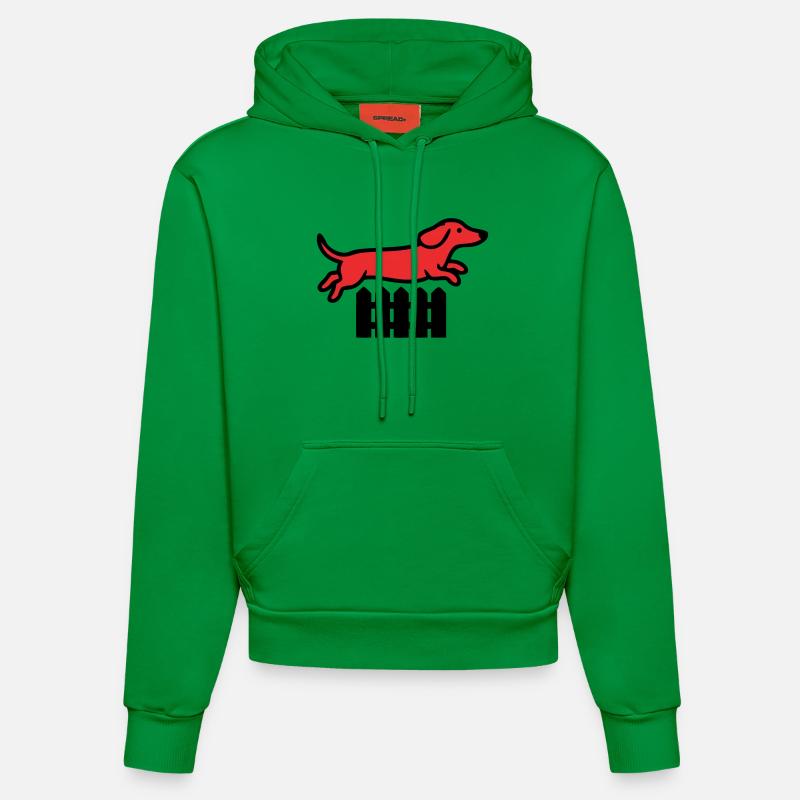 Agilité au saut de clôture teckel - Sweat à capuche bio ajusté fabriqué en UE - City Green