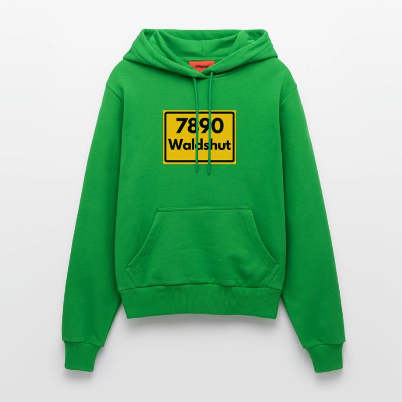 OLD POSTCODE POSTCODE RETRO 7890 WALDSHUT HEIMAT Organic Fitted Hoodie Made in EU