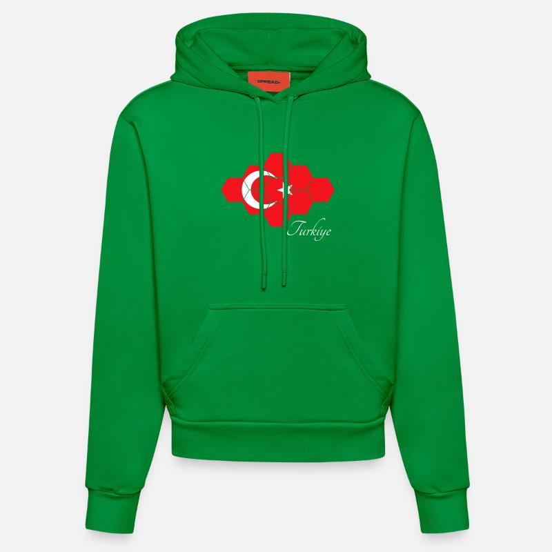 Art hexagonal du drapeau turc - Sweat à capuche bio ajusté fabriqué en UE - City Green