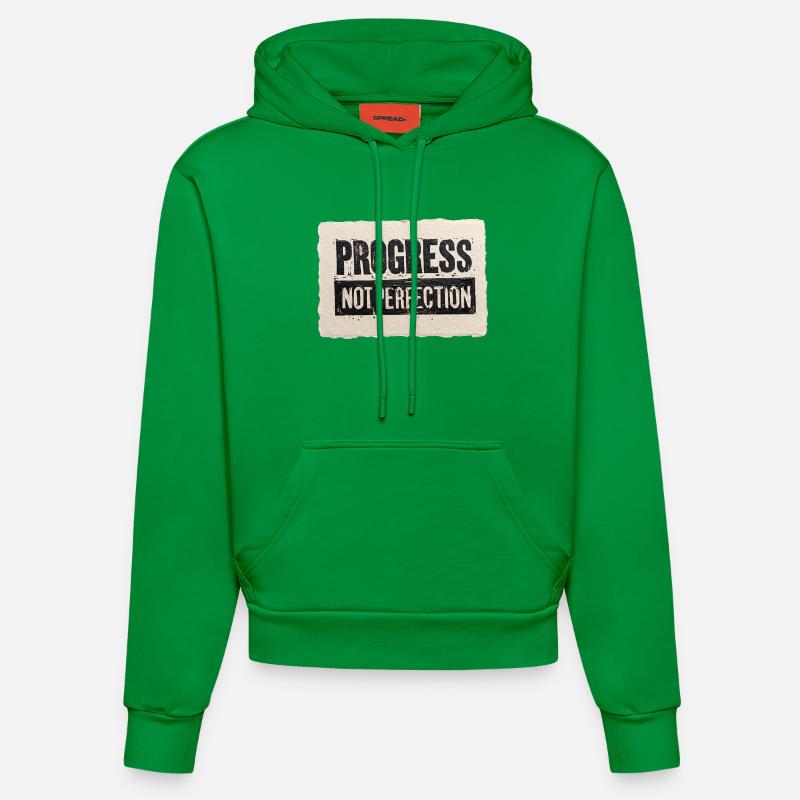 Progrès-pas-perfection - Sweat à capuche bio ajusté fabriqué en UE - City Green
