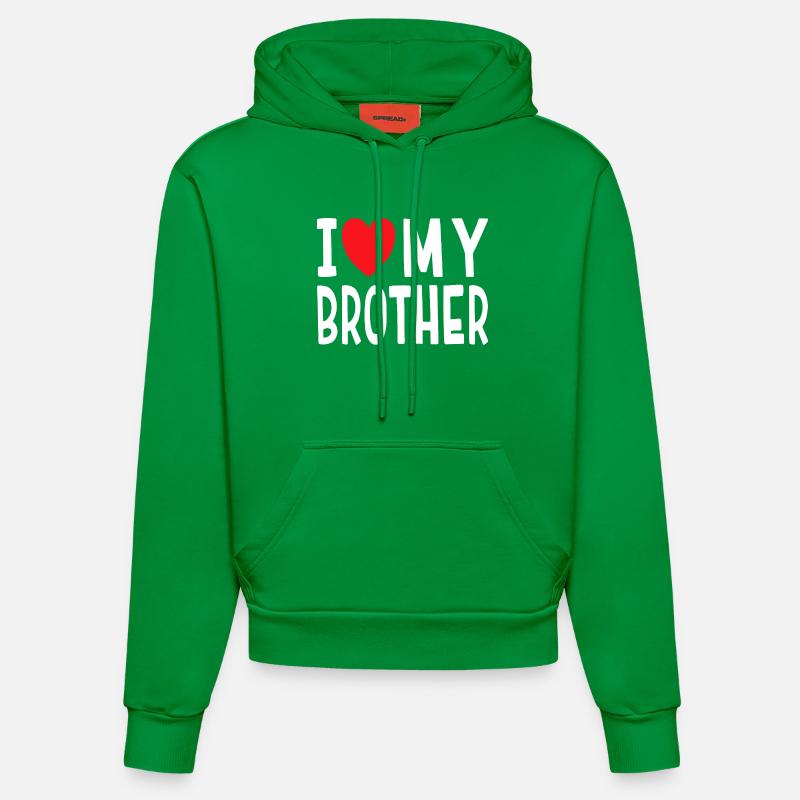 J’aime mon frère - Sweat à capuche bio ajusté fabriqué en UE - City Green