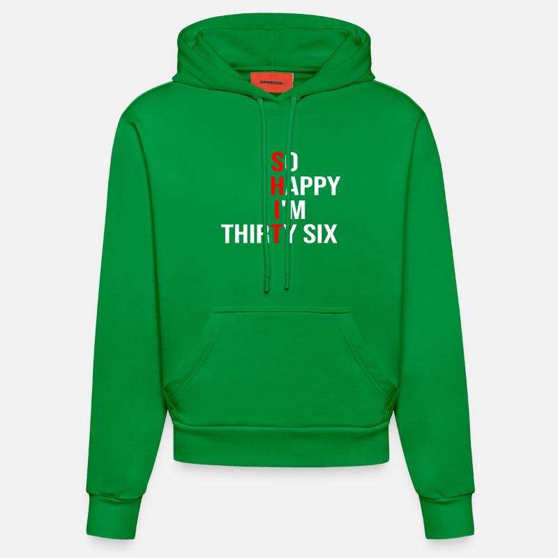 Tellement heureuse d’avoir trente-six ans - Sweat à capuche bio ajusté fabriqué en UE - City Green