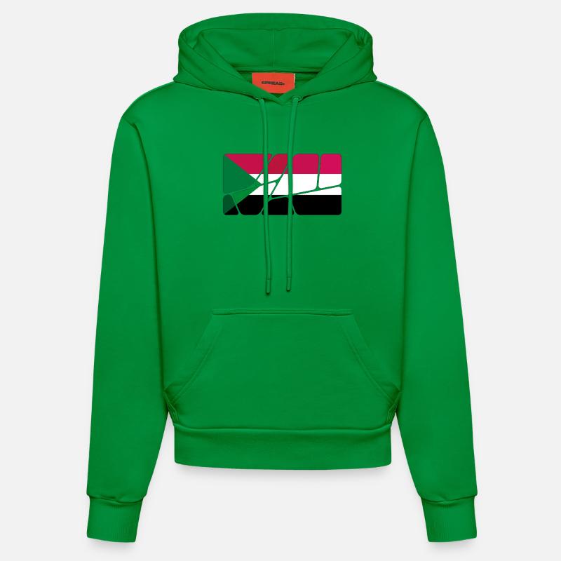 Le Soudan comme drapeau - Sweat à capuche bio ajusté fabriqué en UE - City Green